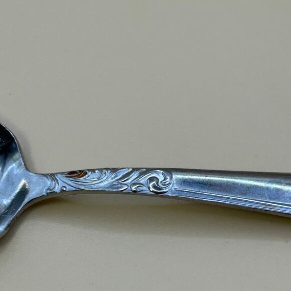 1 Sugar Spoon Dignity Acsons 5 5/8 in Stain on Front Swirl Pattern - Picture 4 of 10